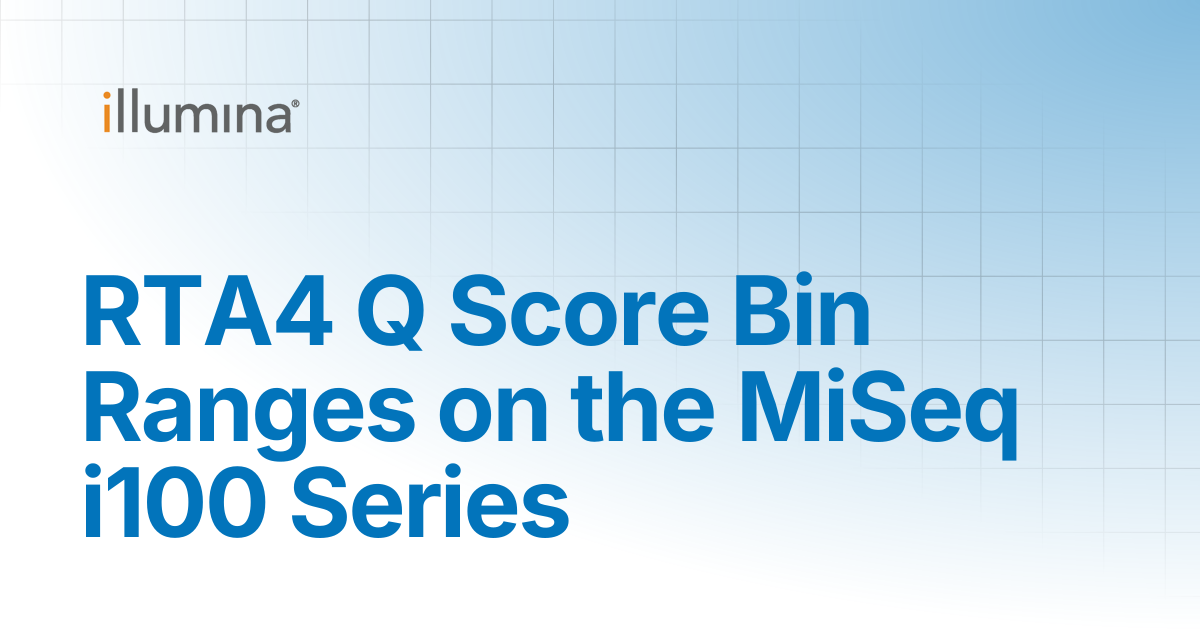 RTA4 Q Score Bin Ranges on the MiSeq i100 Series | Illumina Knowledge